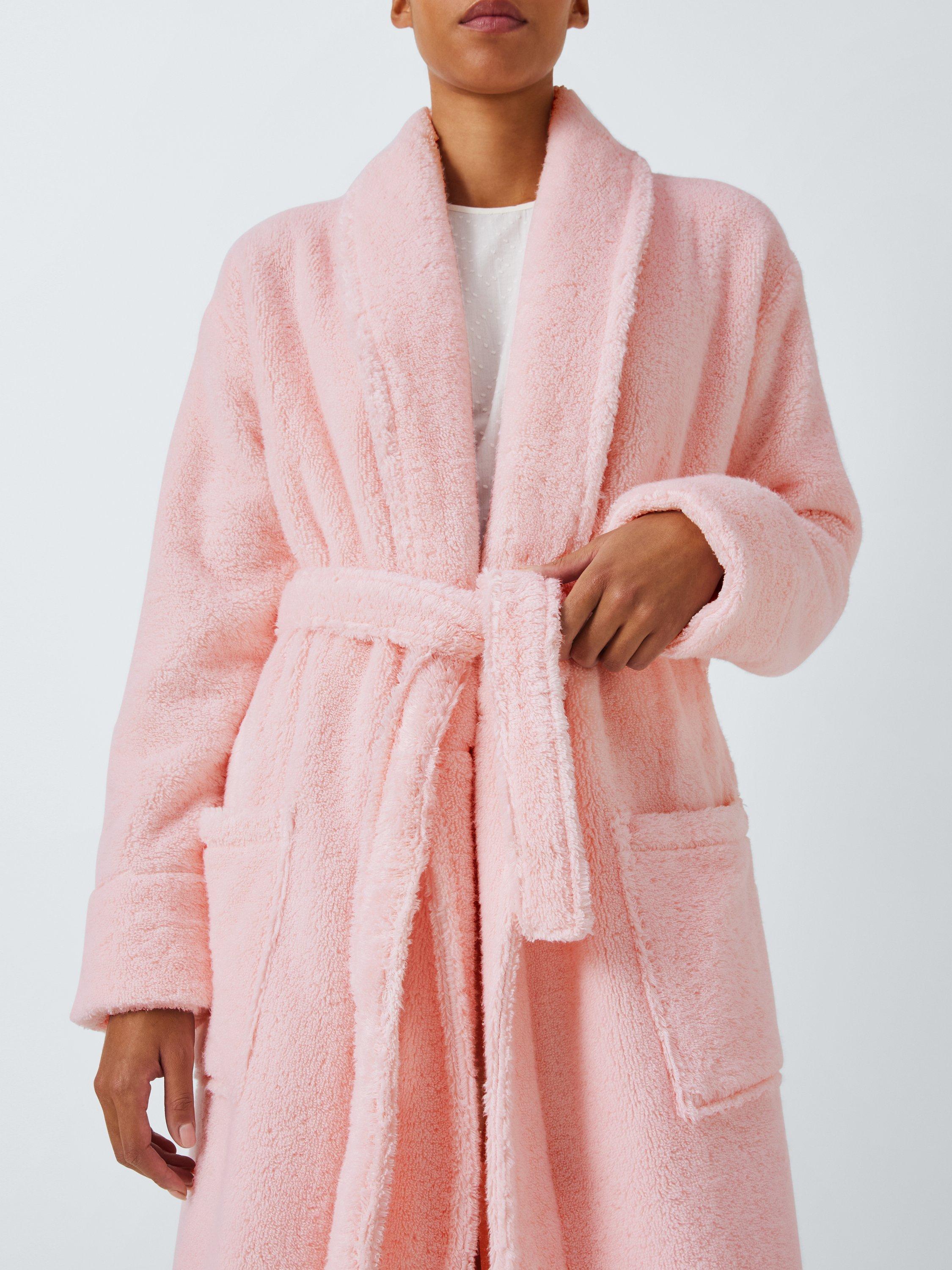 Product image 6 of 6, which shows John Lewis Luxury Organic Cotton Blend Towelling Dressing Gown, Pink, XS