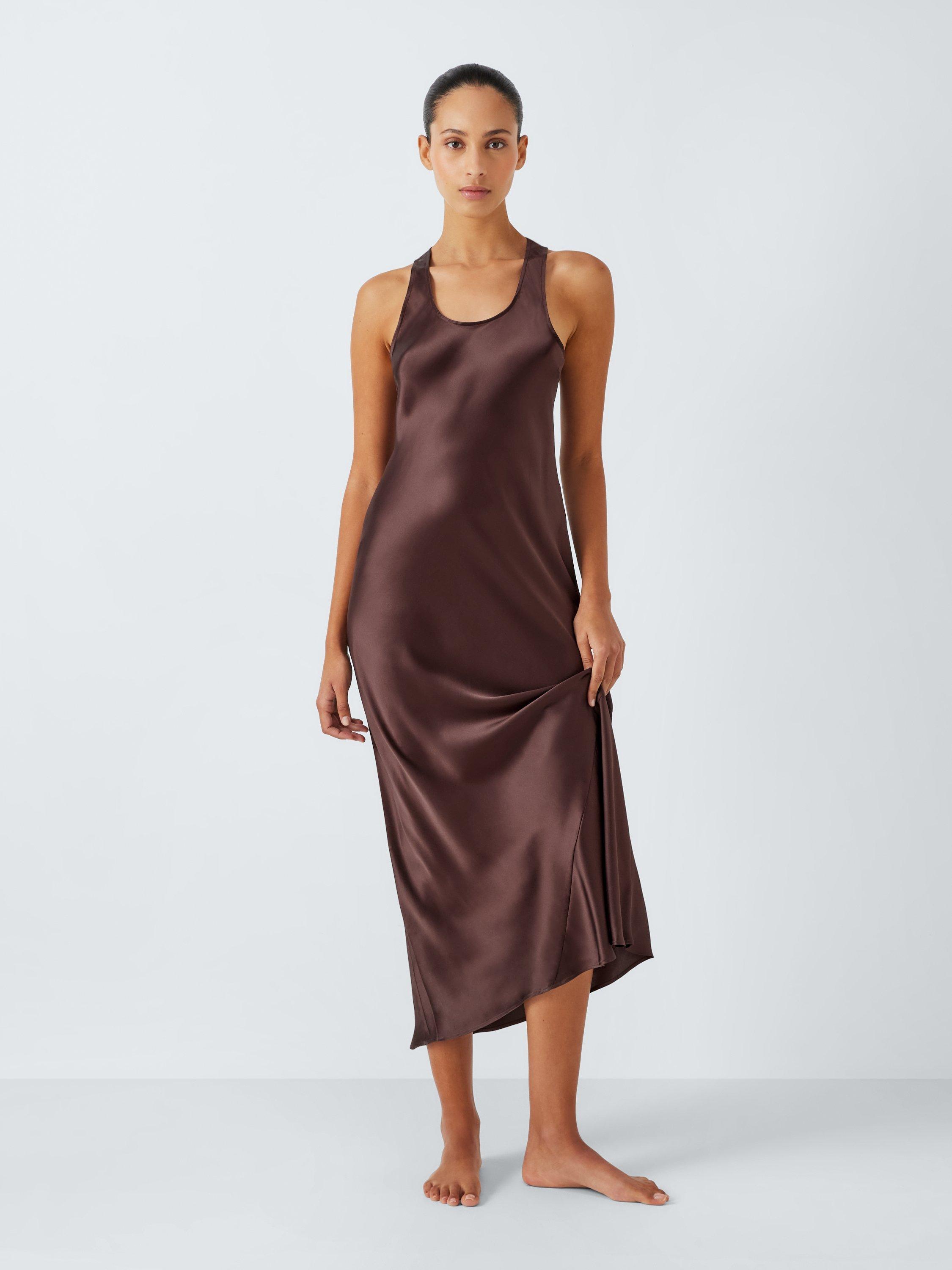 John Lewis Silk Slip Nightdress Chocolate Torte