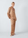 John Lewis Piped Silk Pyjama Set, Champagne