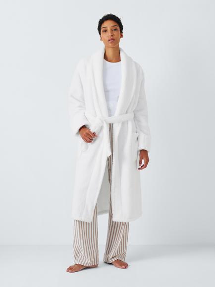 ladies white hooded dressing gown THE HOODED DRESSING GOWN in White Honeycomb Pique White Honeycomb Pique / 2022SP389 WHP / 0