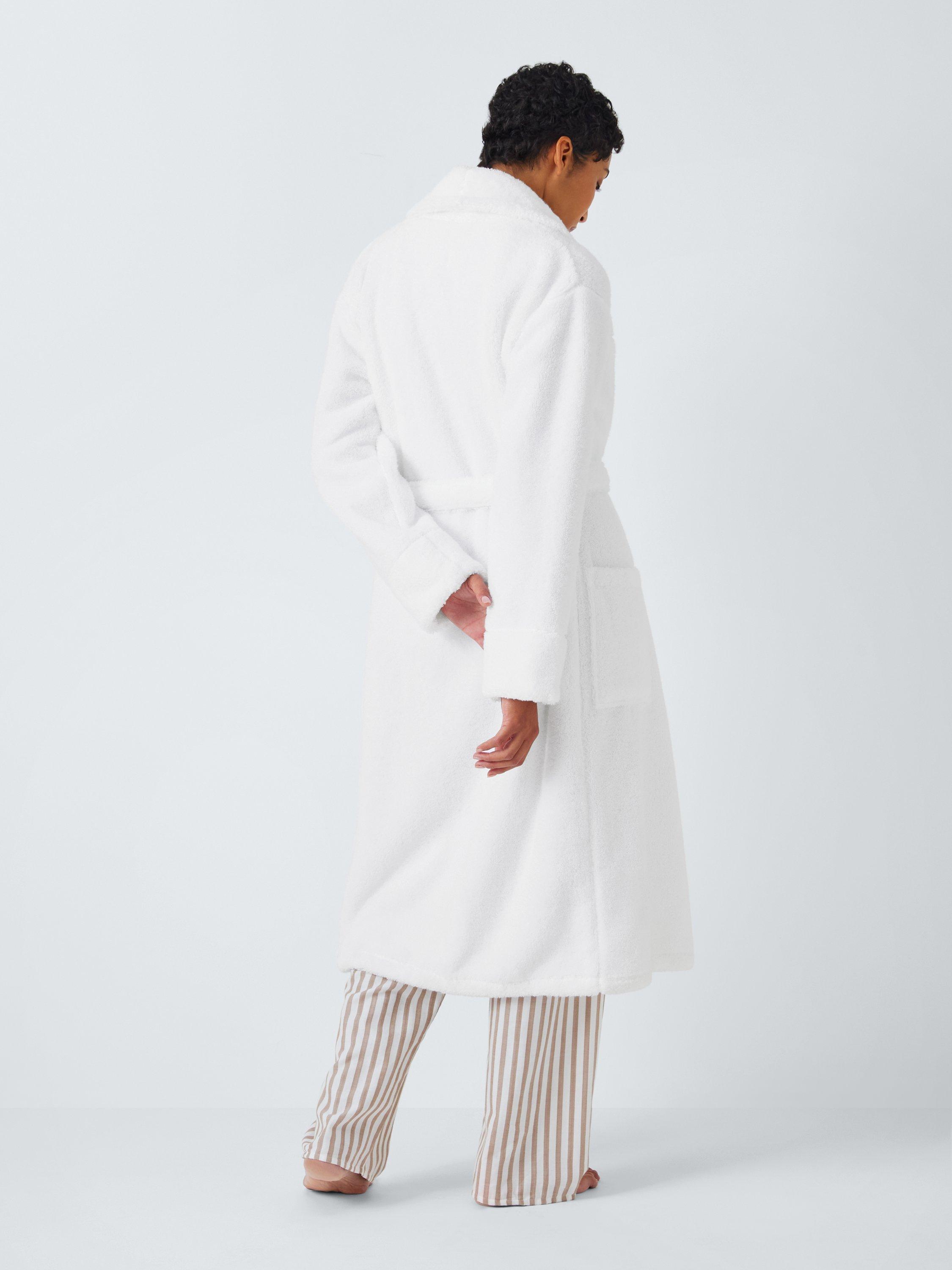 John Lewis Luxury Organic Cotton Blend Towelling Dressing Gown White