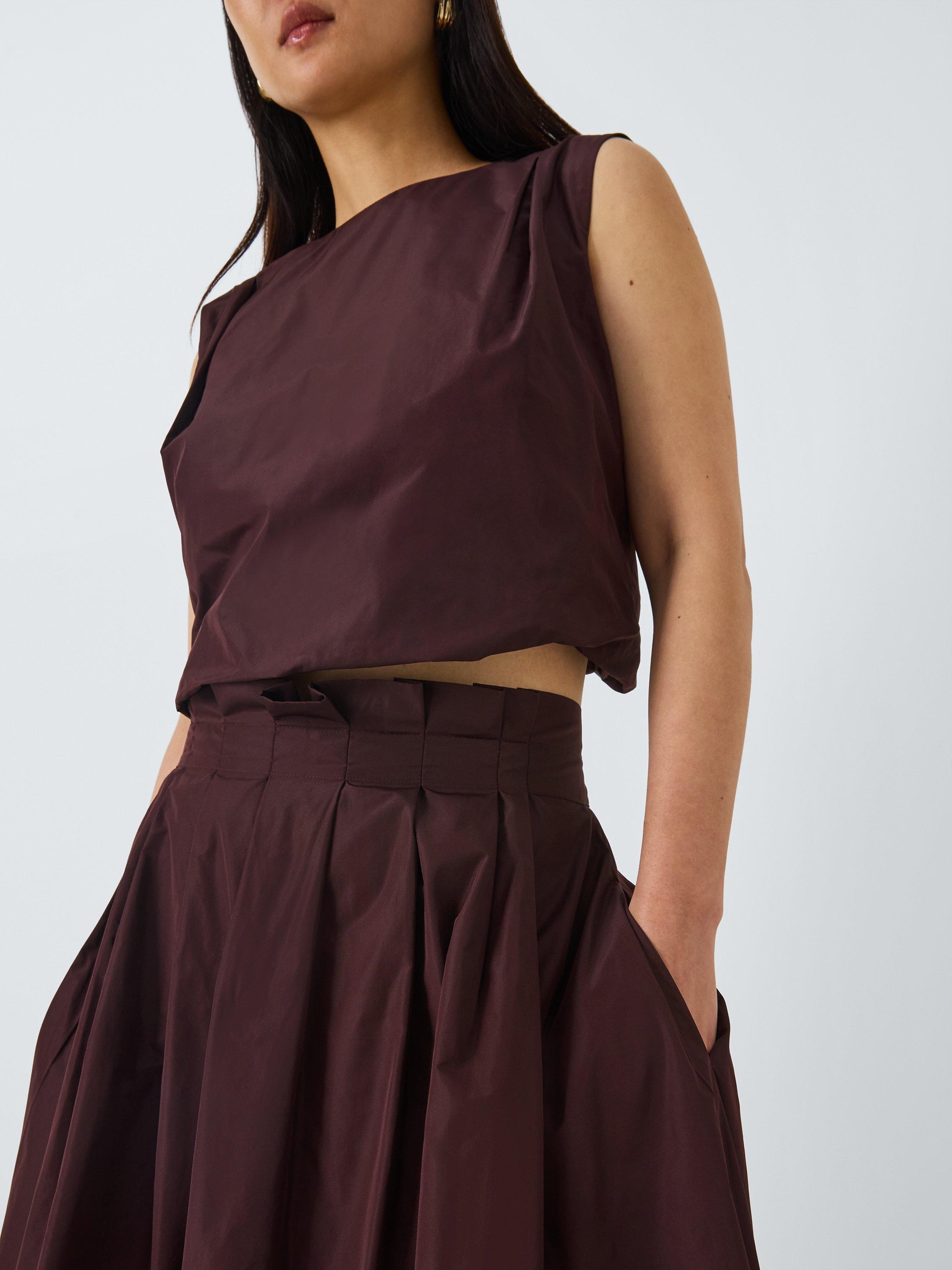 John Lewis Taffeta Skirt Berry