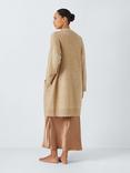 John Lewis Longline Open Neck Wool Blend Cardigan, Caramel