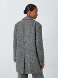 John Lewis Oversized Herringbone Wool Blend Jacket, Black/White