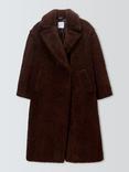 John Lewis Long Teddy Coat, Chocolate