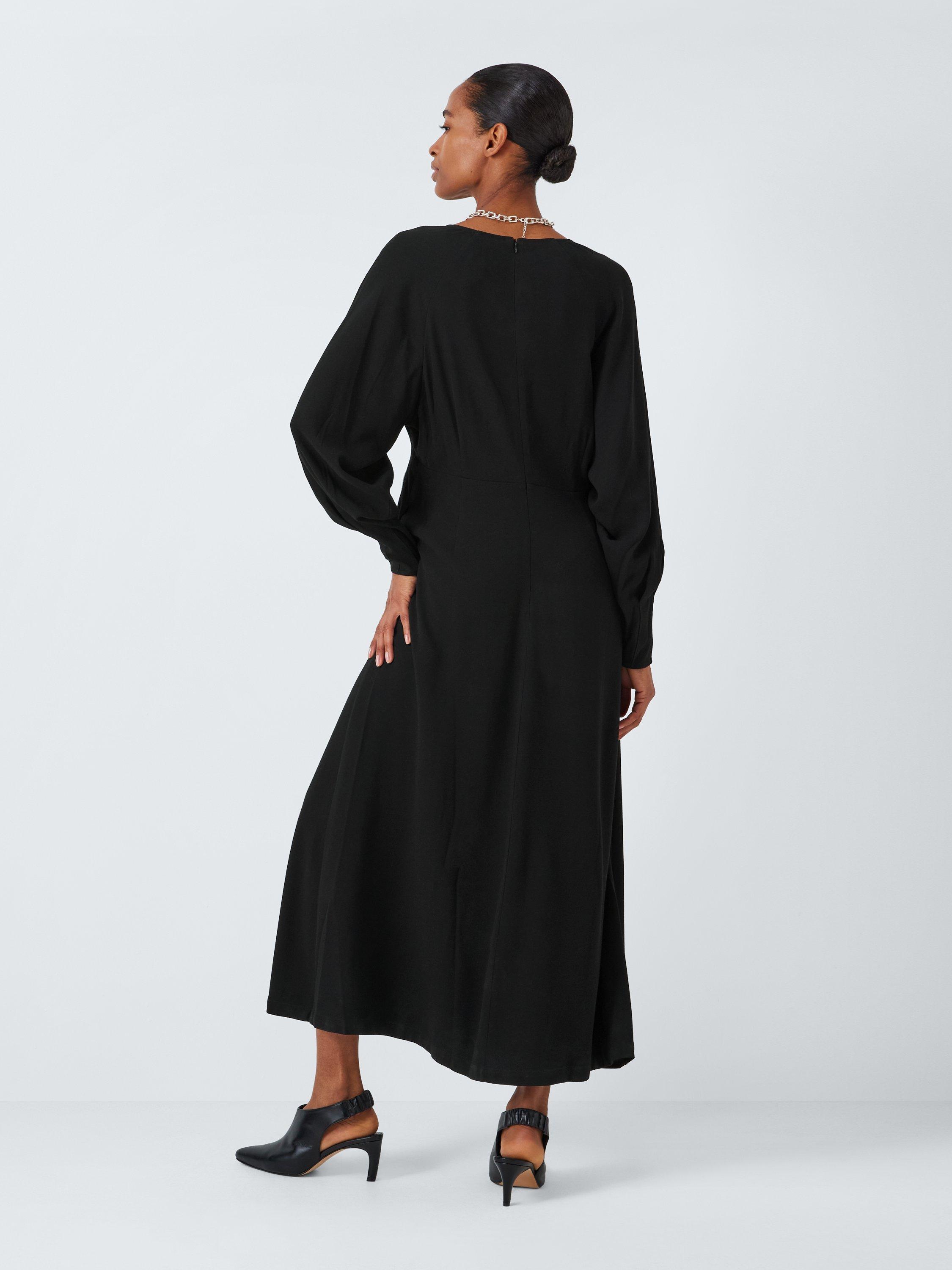 John Lewis Cutwork Batwing Midi Dress Black