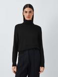 John Lewis Merino Wool Roll Neck Jumper, Black