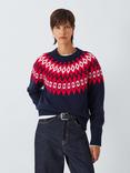 John Lewis Fair Isle Wool Blend Knit Jumper, Navy/Multi