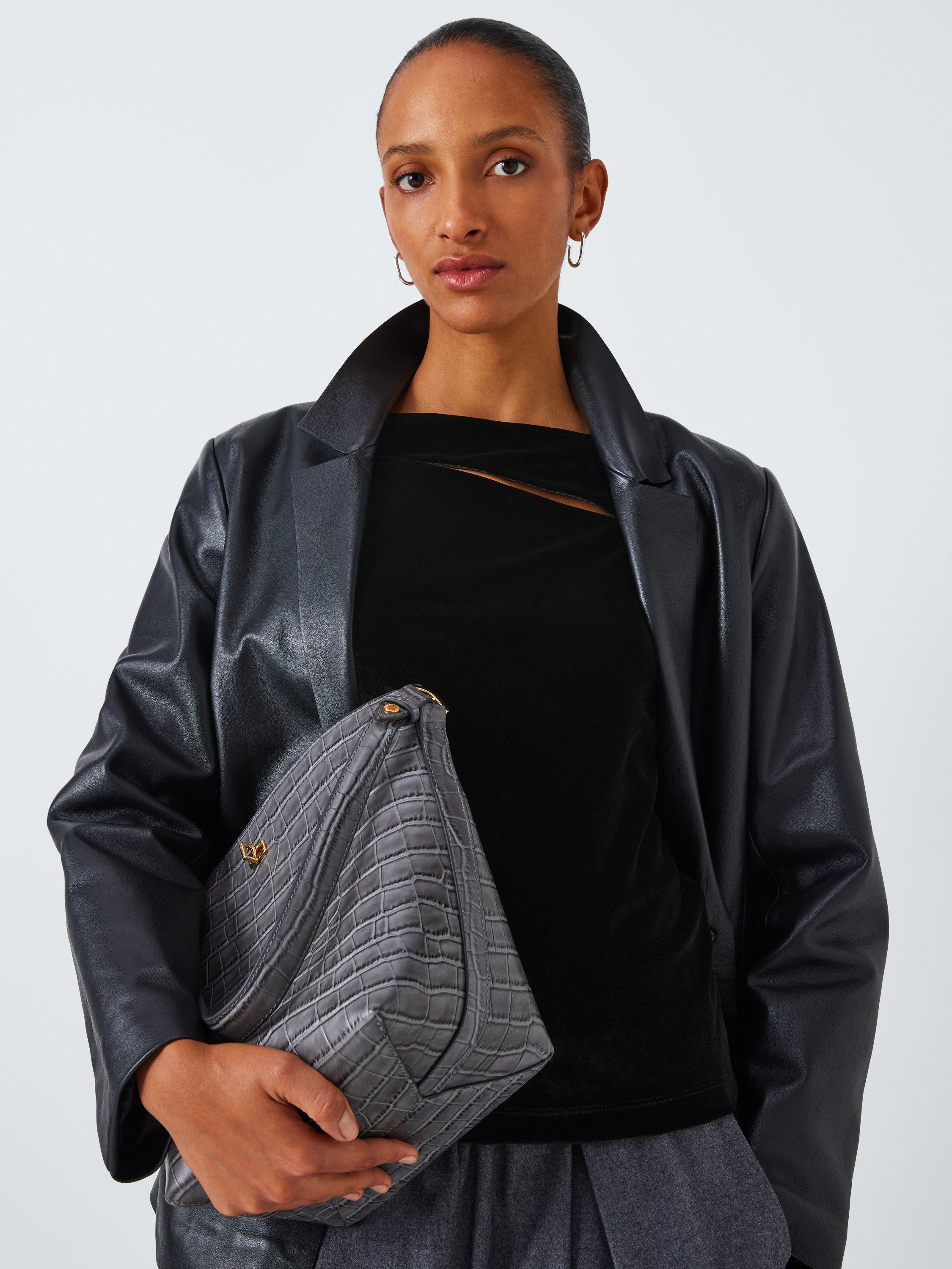 Product image 5 of 6, which shows John Lewis Long Sleeve Cut Out Velvet Top, Black, 8