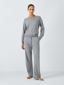 John Lewis Cotton Cashmere Pyjama Set, Grey, Grey