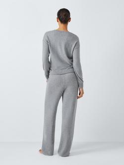 John Lewis Cotton Cashmere Pyjama Set, Grey - view 2, Grey