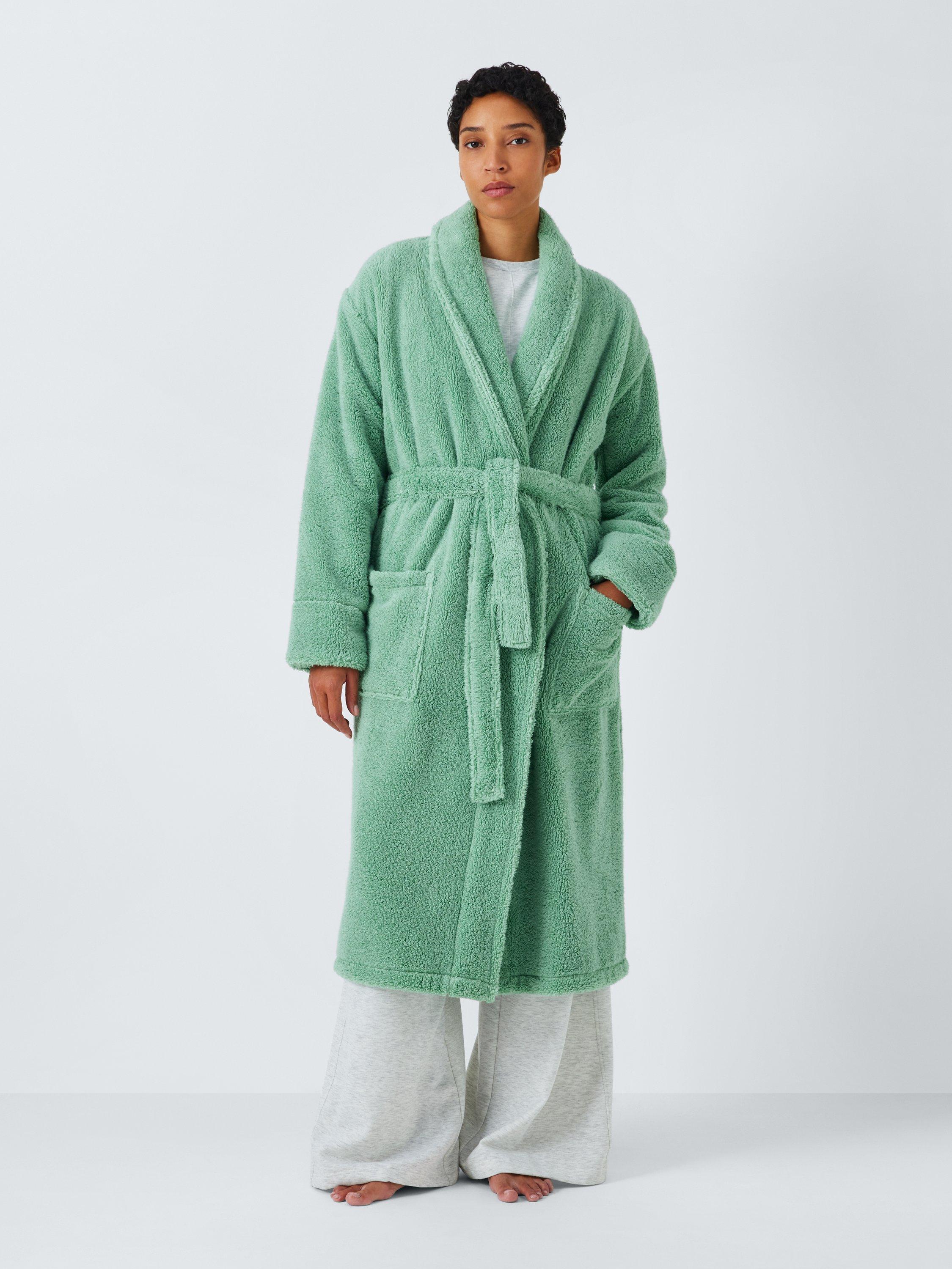 John Lewis Luxury Organic Cotton Blend Towelling Dressing Gown Spruce