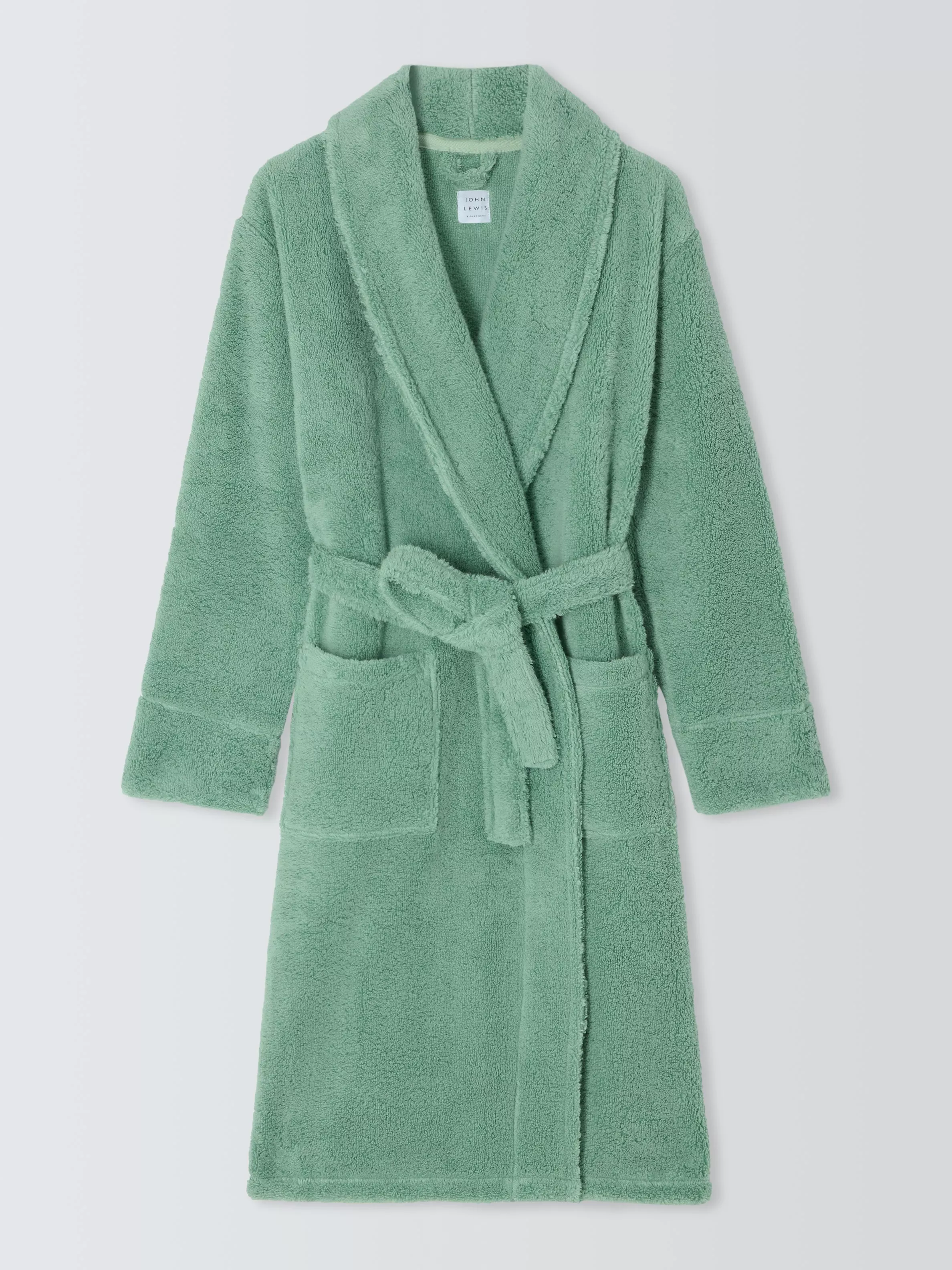 John Lewis Luxury Organic Cotton Blend Towelling Dressing Gown Spruce