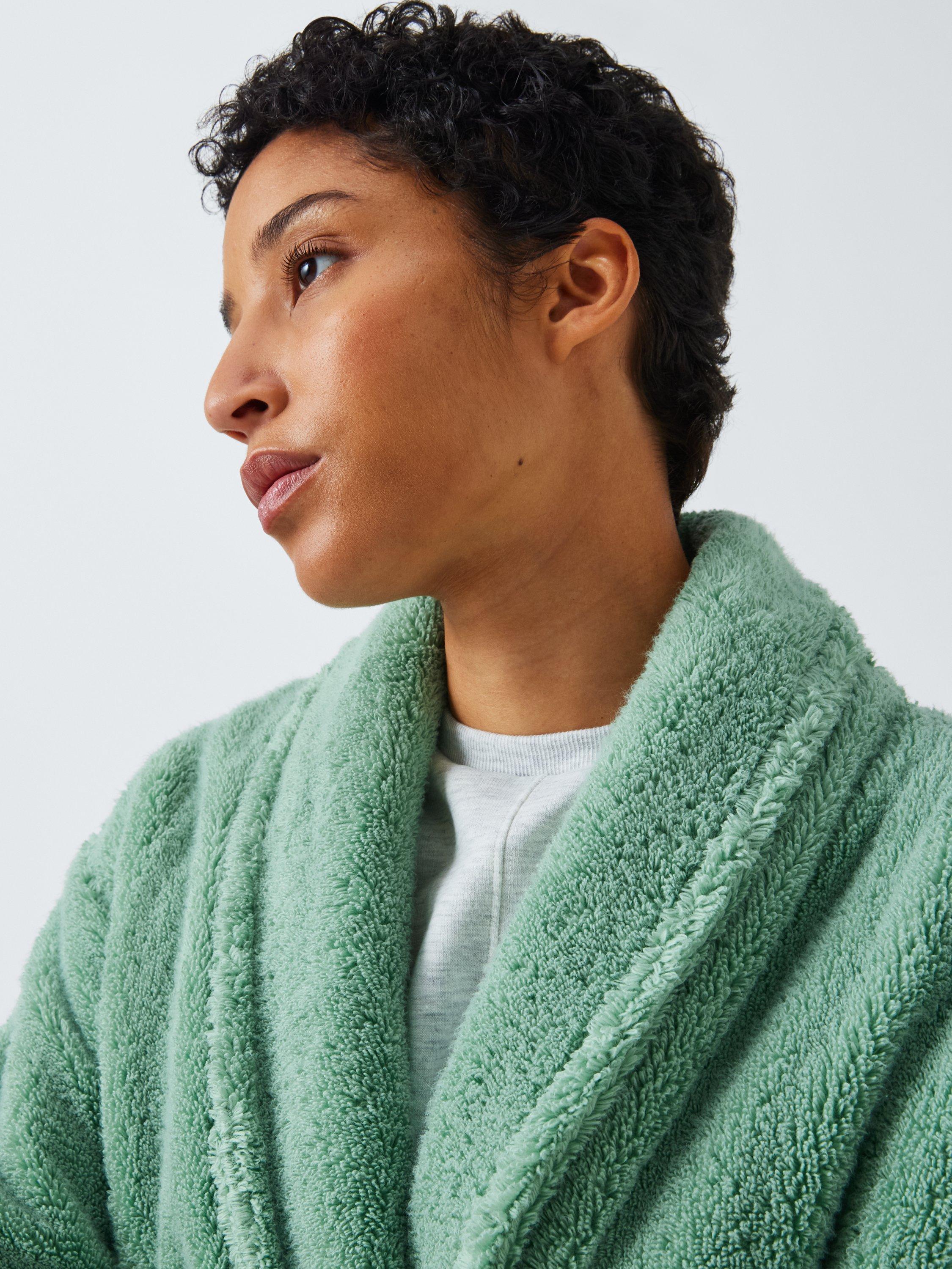 John Lewis Luxury Organic Cotton Blend Towelling Dressing Gown Spruce
