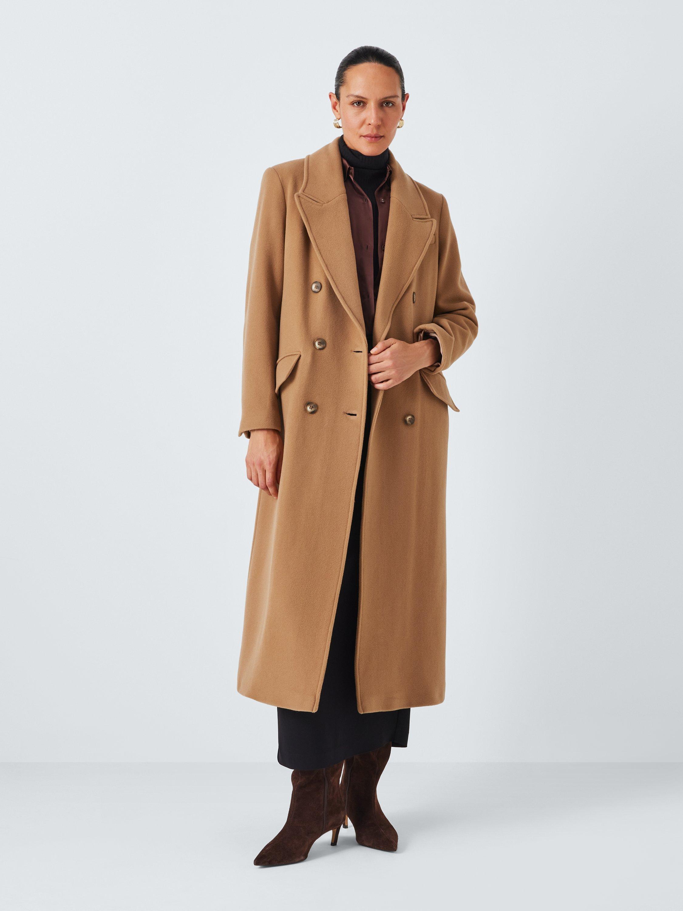 John Lewis Double Breasted Cashmere Blend Wool Coat Camel