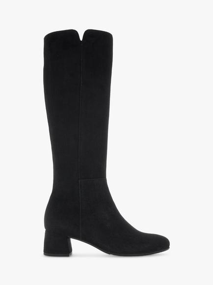 Gabor Ashby Suede Medium Calf Boots, Black, Black