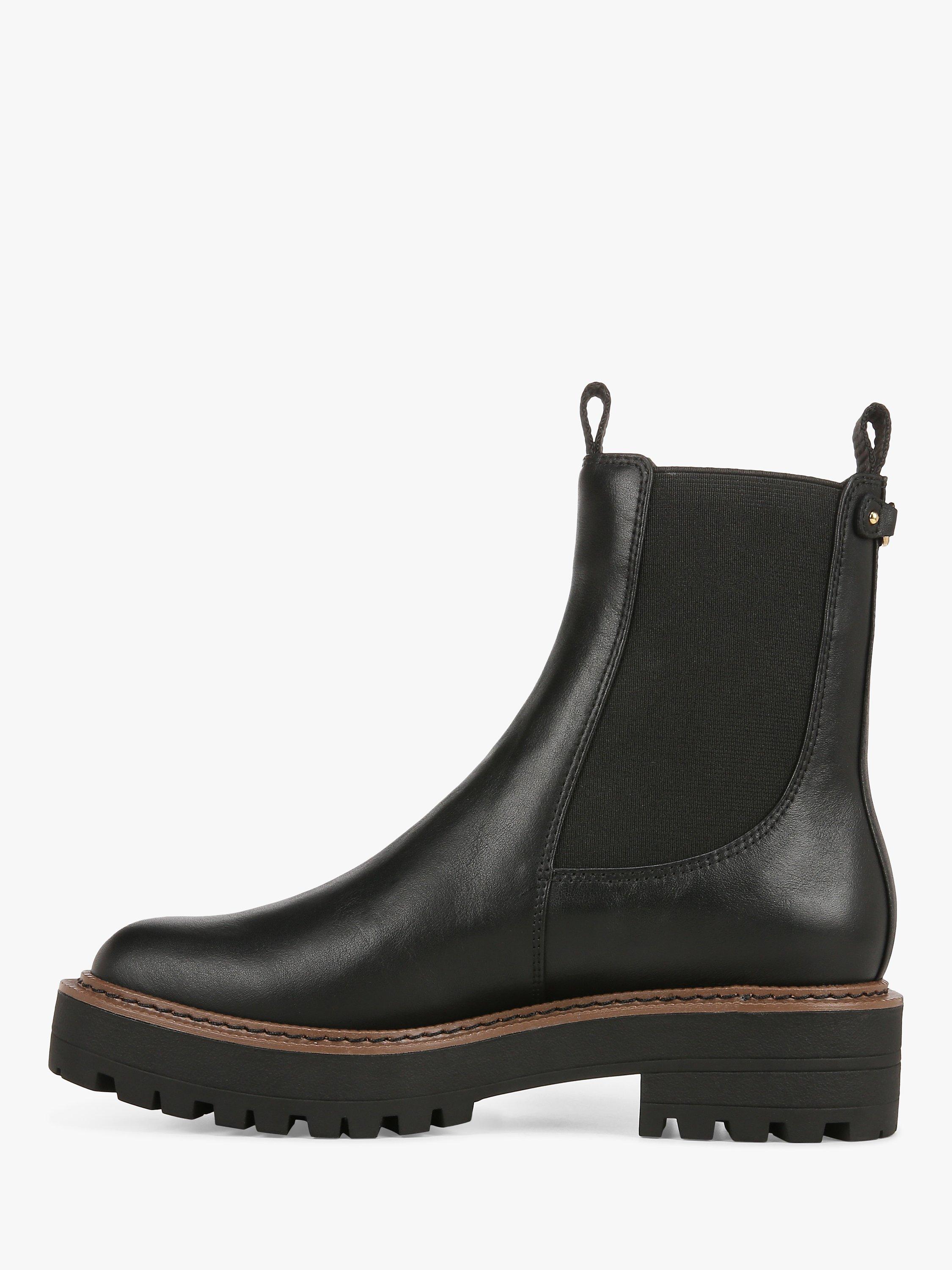 Product image 3 of 6, which shows Sam Edelman Laguna Leather Chunky Chelsea Boots, Black, 6