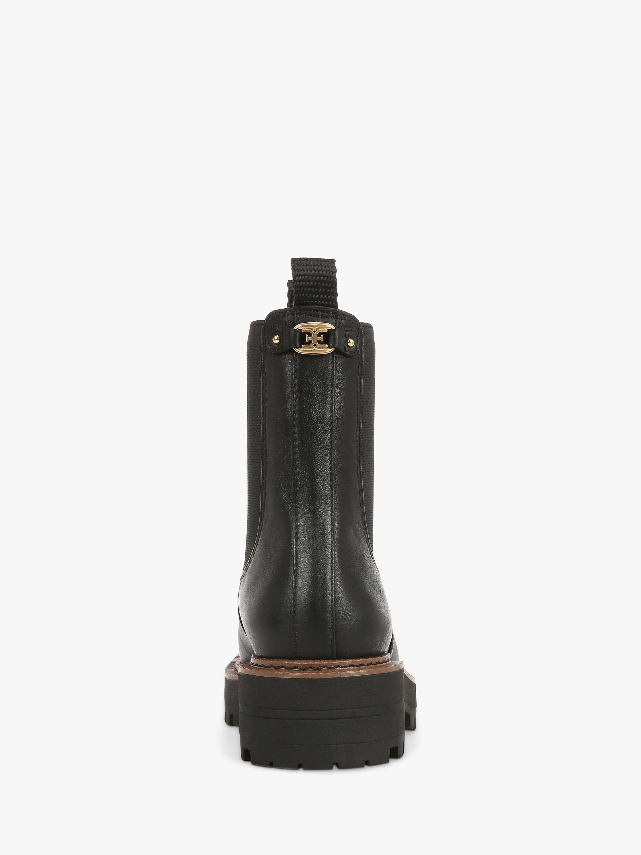 Product image 4 of 6, which shows Sam Edelman Laguna Leather Chunky Chelsea Boots, Black, 6
