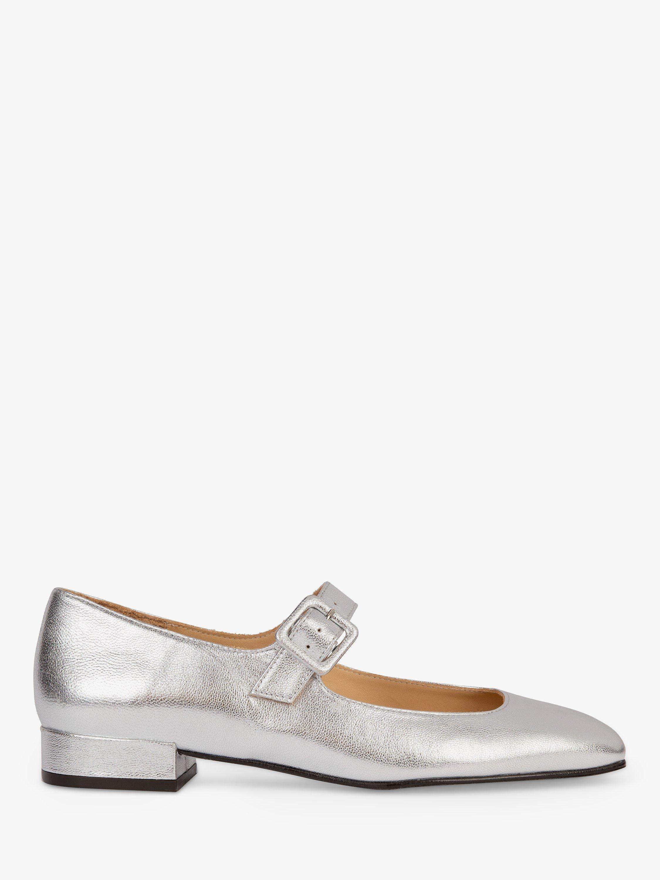 Penelope Chilvers Leather Mary Jane Shoes, Silver, 7
