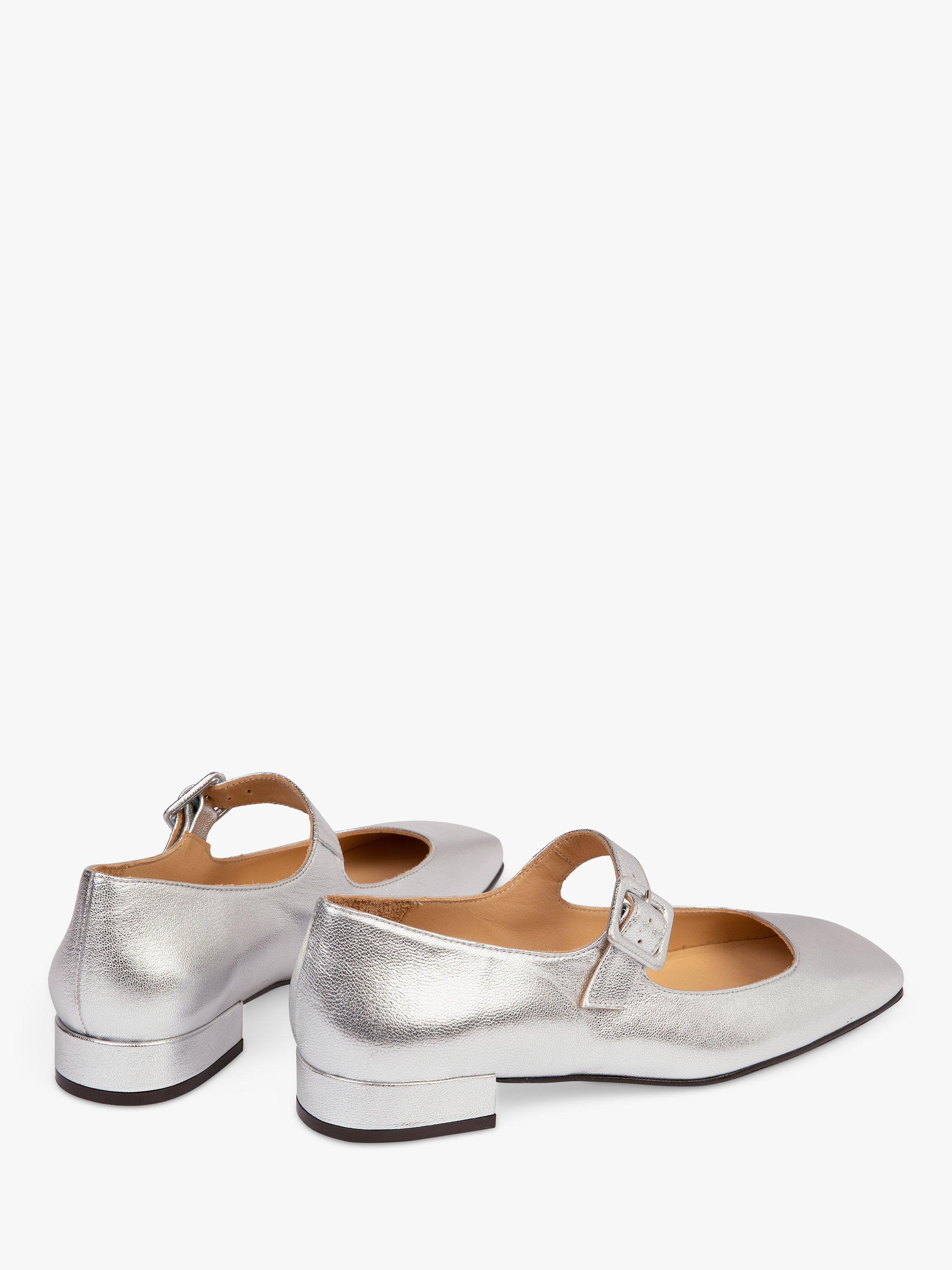 Penelope Chilvers Leather Mary Jane Shoes, Silver, 7