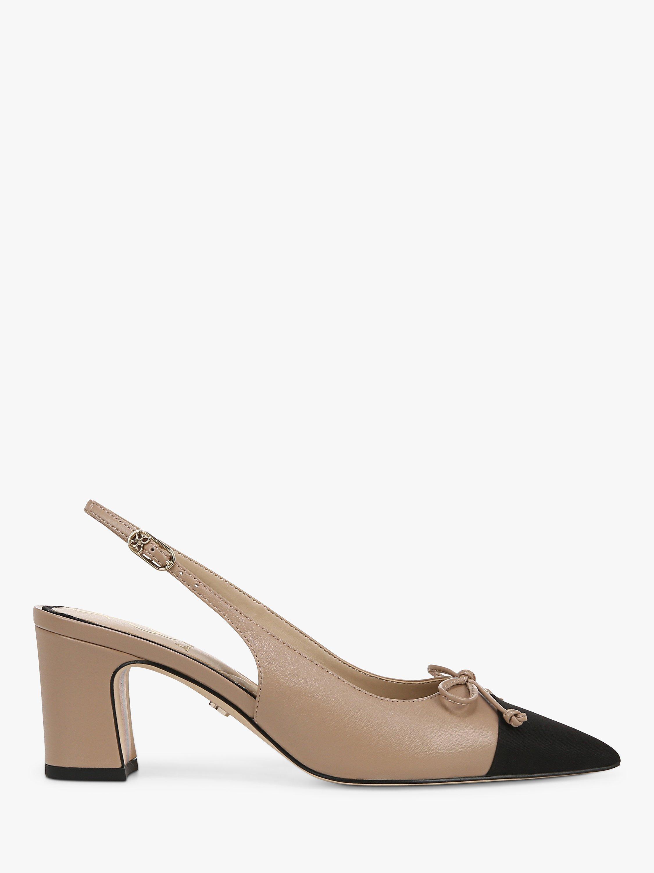 Sam Edelman Willette Leather Pointed Slingback Courts, Soft Beige/Black