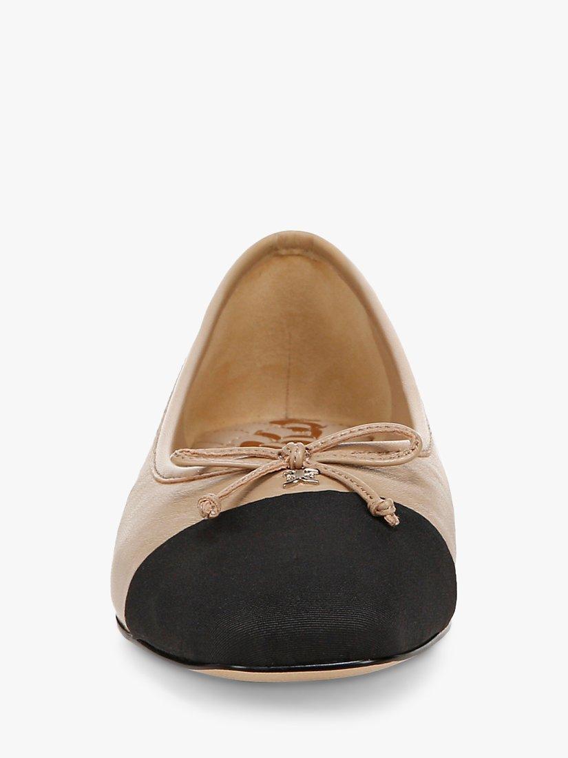 Sam Edelman Marley Leather Ballet Flats Soft Beige Black