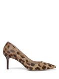 Lauren Ralph Lauren Lannette Leather Leopard Pointed Courts, Chestnut Brown