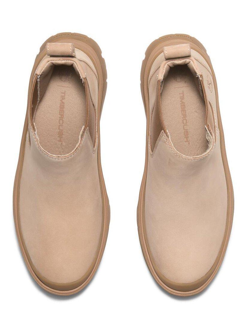 Product image 4 of 6, which shows Timberland Roxy Lane Leather Chelsea Ankle Boots, Beige, 8