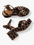 Penelope Chilvers Azalea Leopard Velvet Heeled Sandals, Brown/Multi