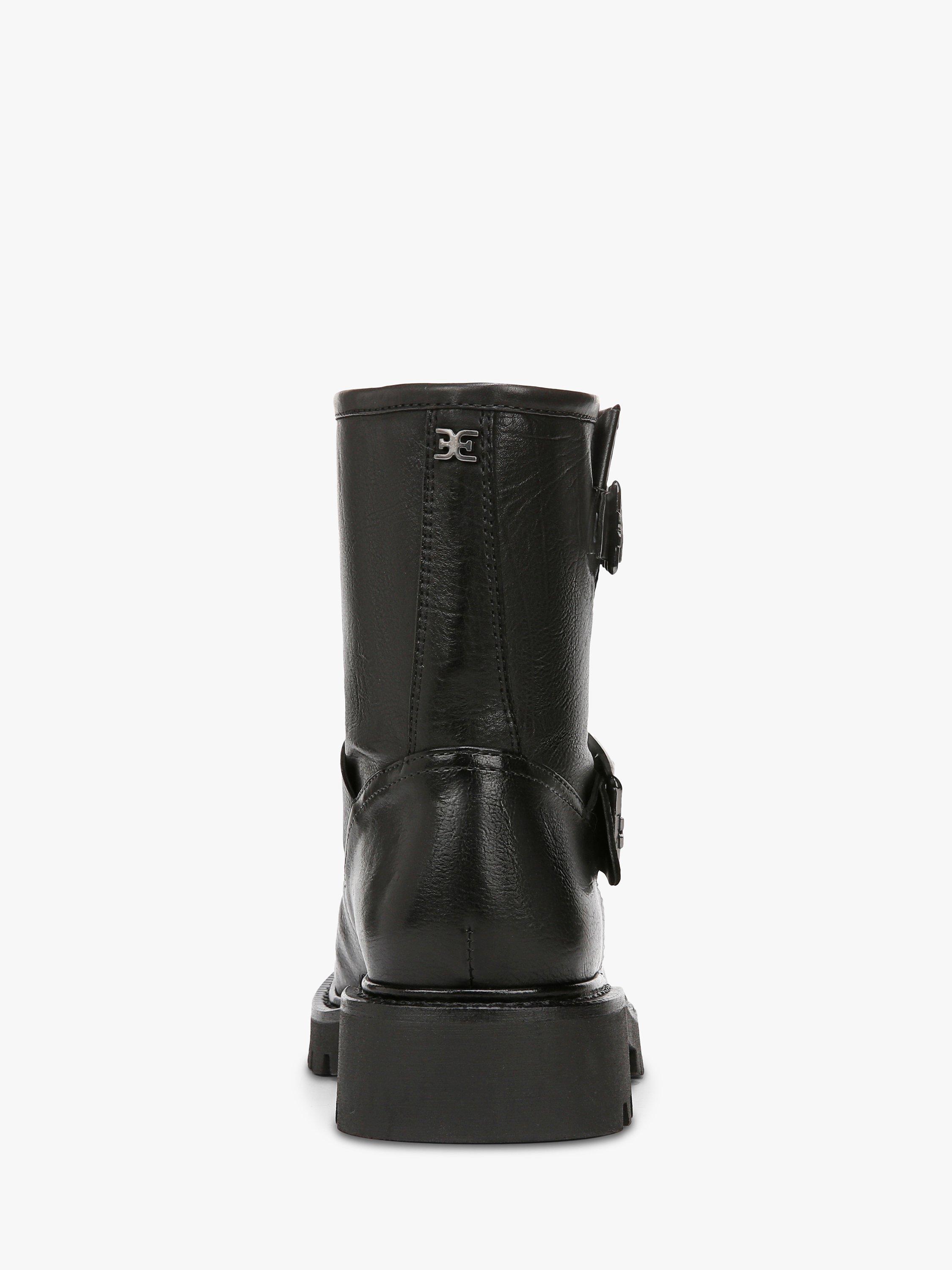Product image 4 of 6, which shows Sam Edelman Kingsley Leather Biker Boots, Black 001, 4