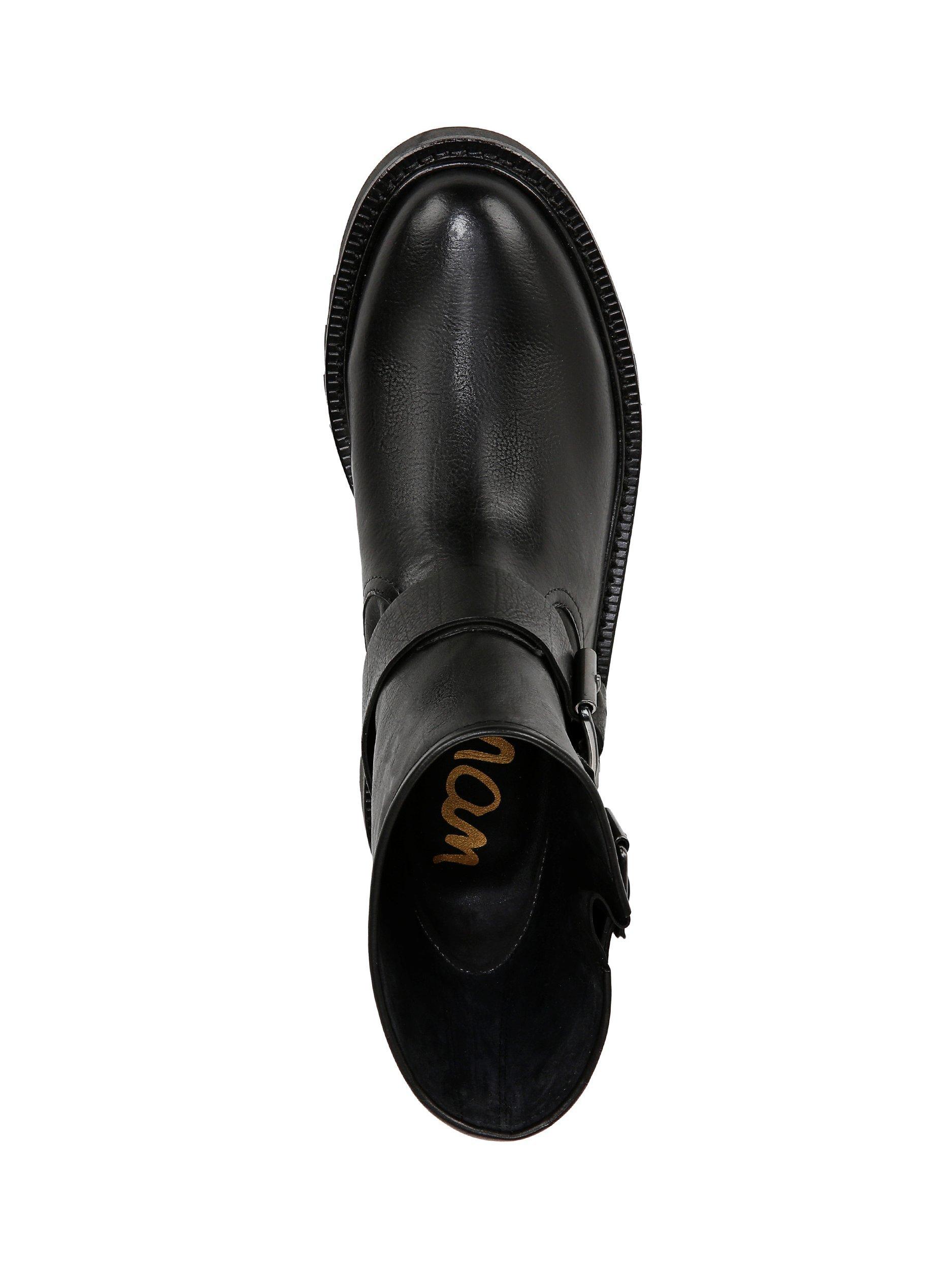 Product image 5 of 6, which shows Sam Edelman Kingsley Leather Biker Boots, Black 001, 4