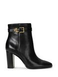 Lauren Ralph Lauren Bailey Leather Heeled Boots, Black