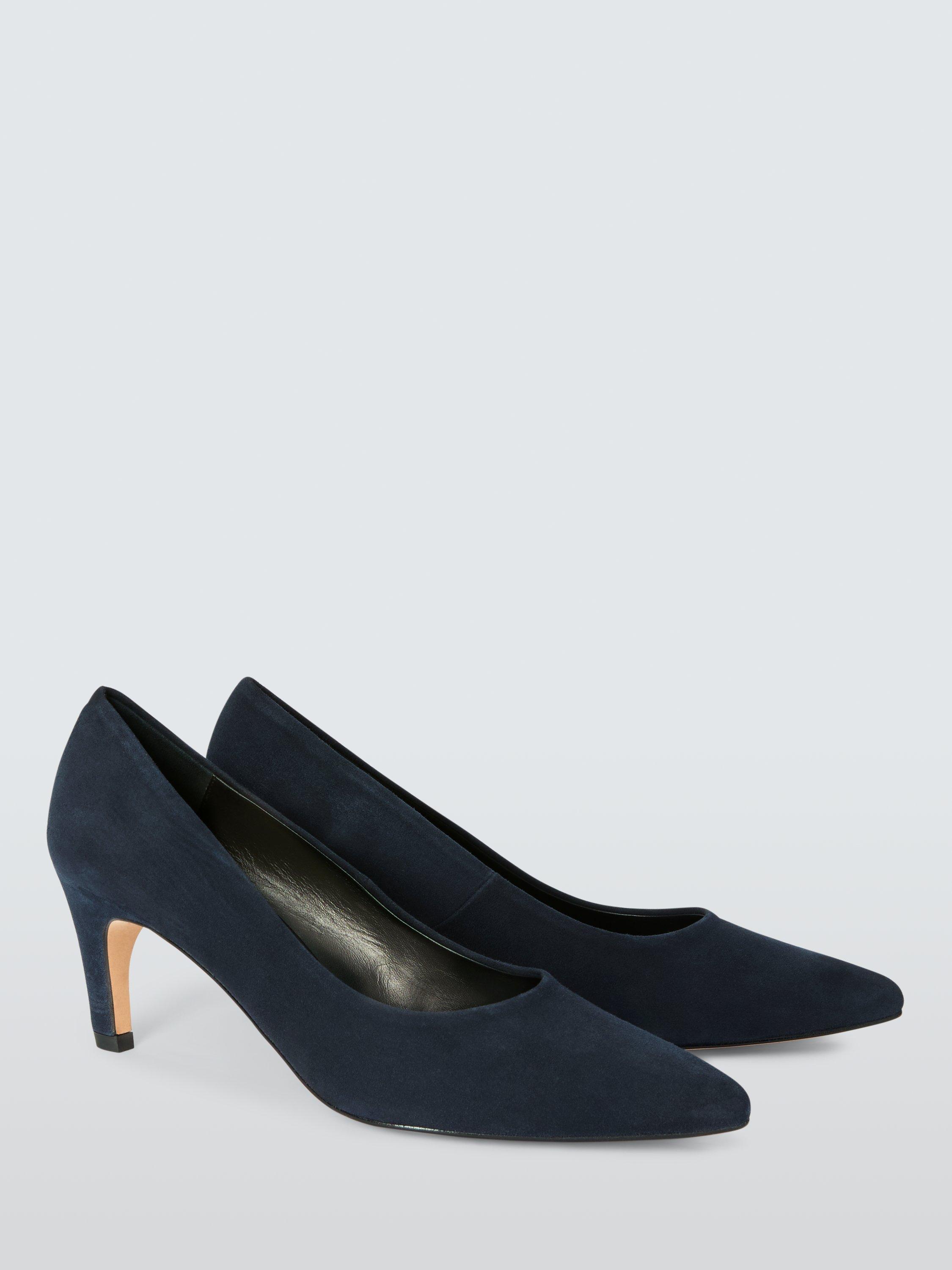 John Lewis Ava Suede Curve Heel High Vamp Court Shoes