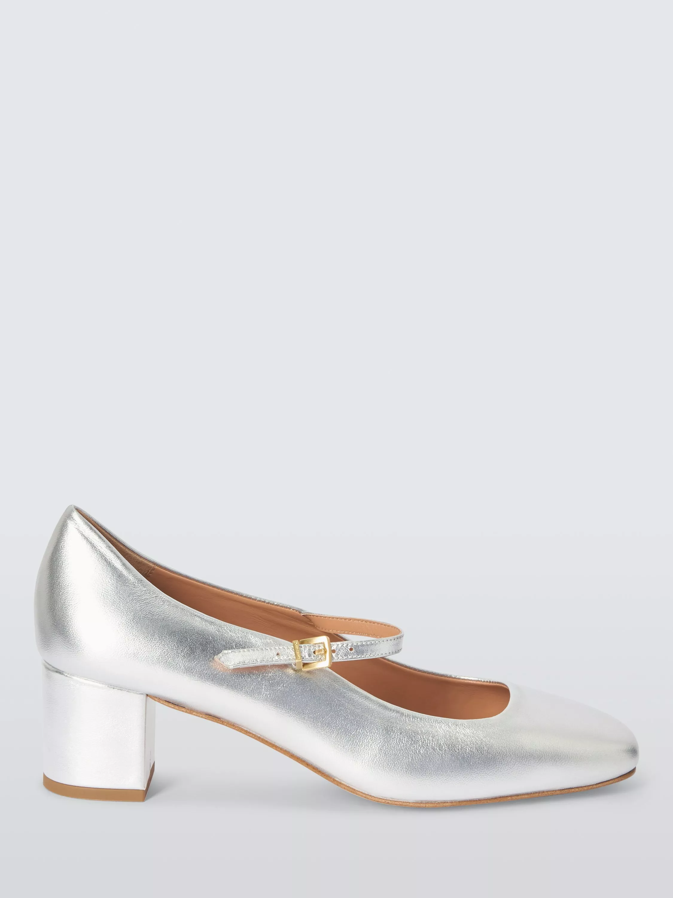 John Lewis Adore Leather Low Block Heel Mary Jane Court Shoes