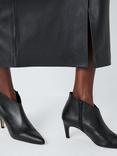 John Lewis Willow Leather Kick Heel Pointed Shoe Boots, Black