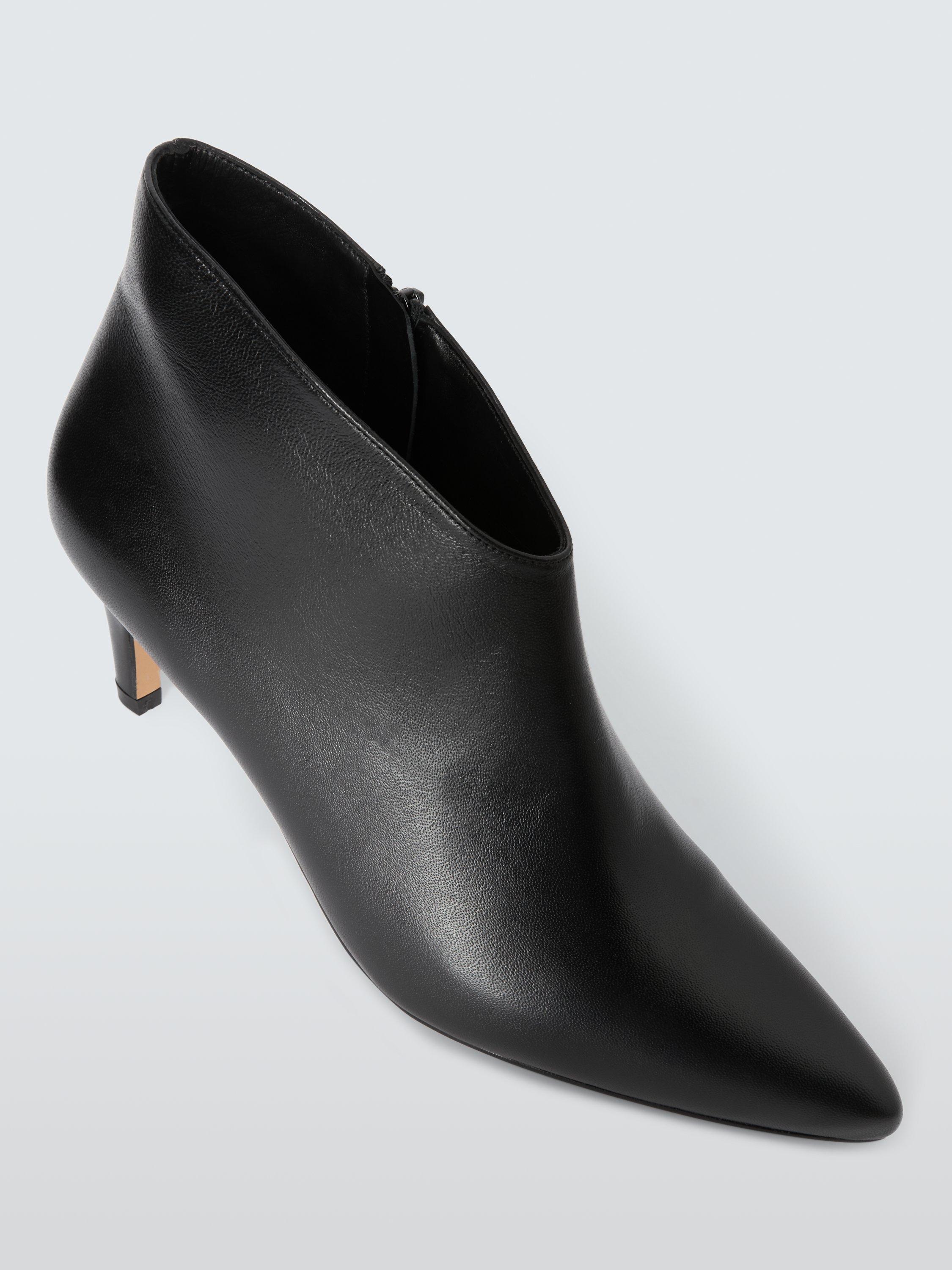 Product image 5 of 6, which shows John Lewis Willow Leather Kick Heel Pointed Shoe Boots, Black, 3