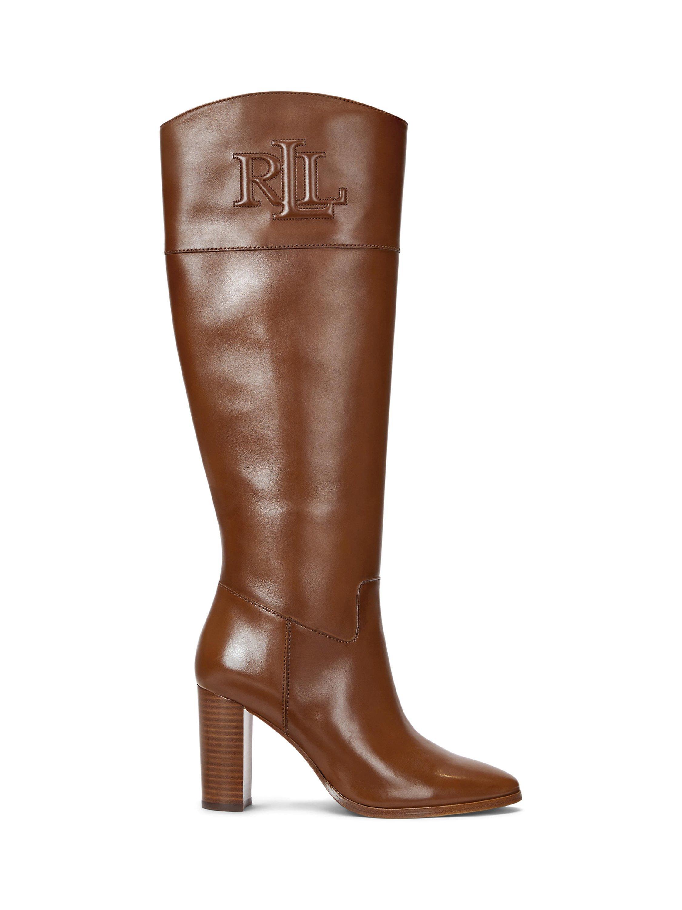 Ralph lauren black and brown riding boots hotsell