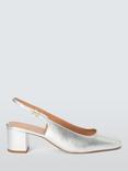 John Lewis Celeste Leather Block Heel Slingback Open Court Shoes