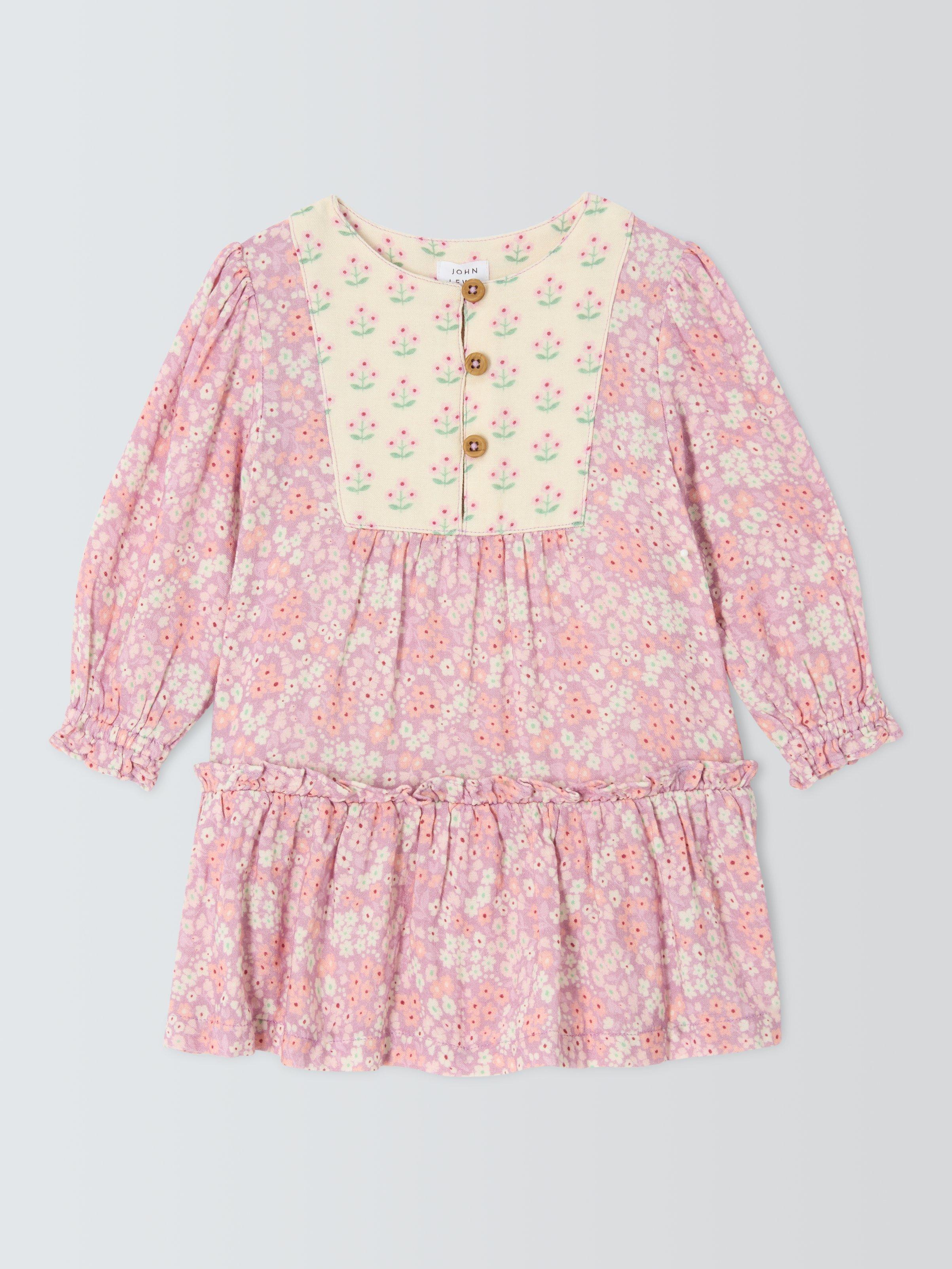 John Lewis Baby Patchwork Floral Dress, Multi