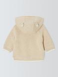 John Lewis Baby Deer Hooded Cardigan, Natural