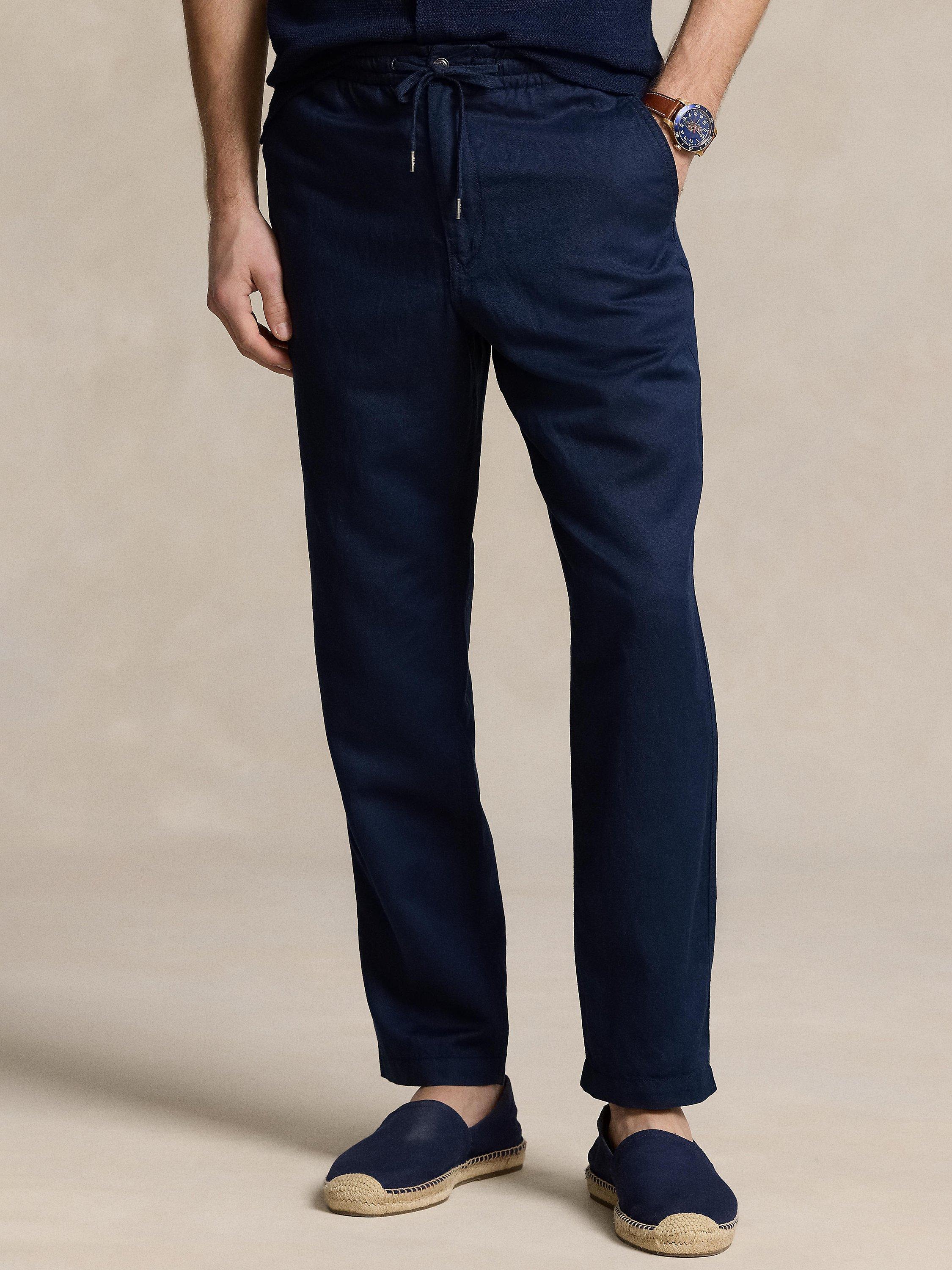 Polo Ralph Lauren Linen Blend Prepster Trousers Newport Navy