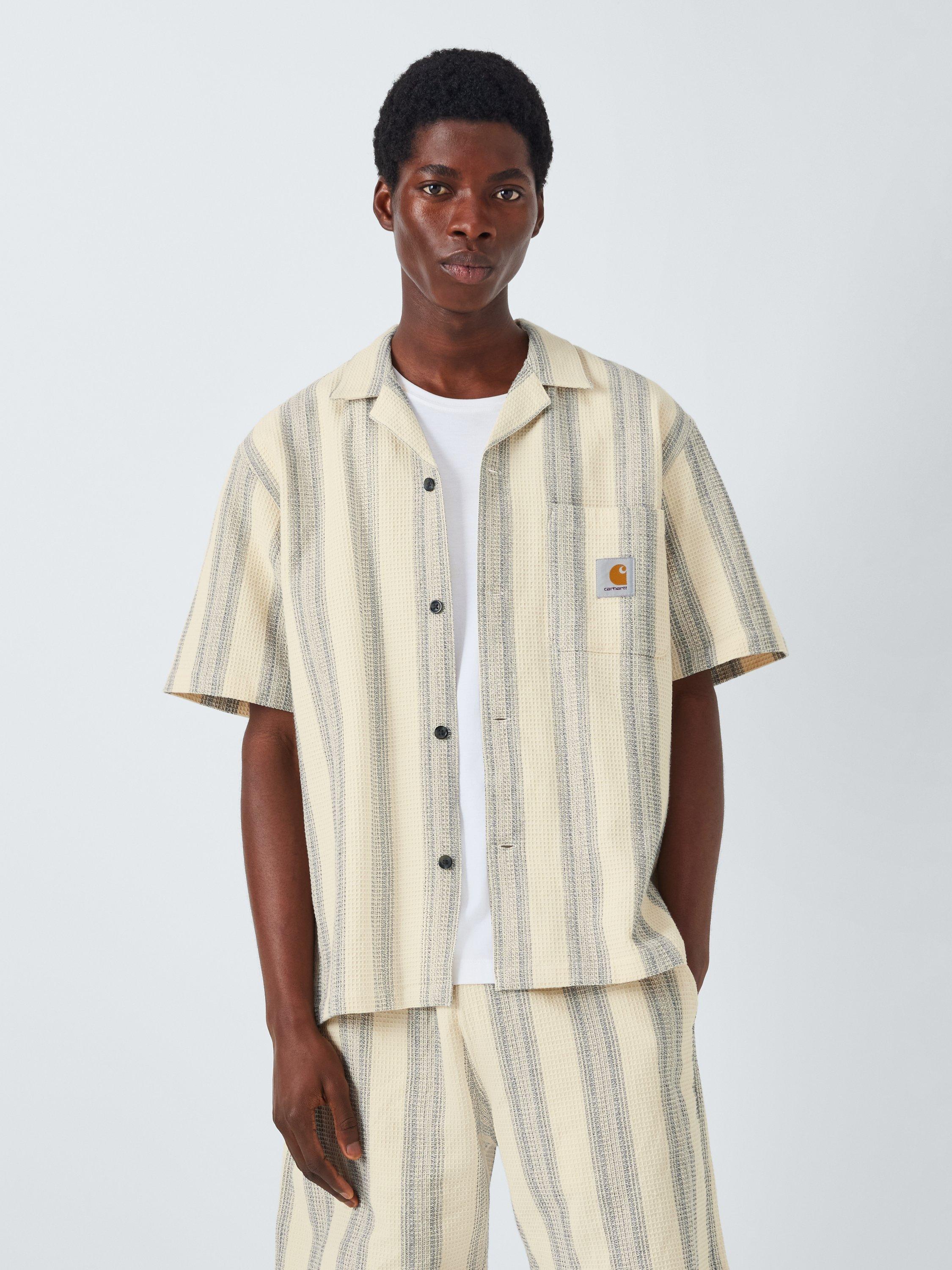 Carhartt WIP Dodson Cotton Waffle Stripe Short Sleeve Shirt Natural Multi