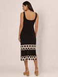 Adrianna by Adrianna Papell Crochet Midi Sheath Dress, Black/Ecru