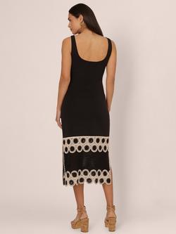 Adrianna by Adrianna Papell Crochet Midi Sheath Dress, Black/Ecru - view 2, Black/Ecru
