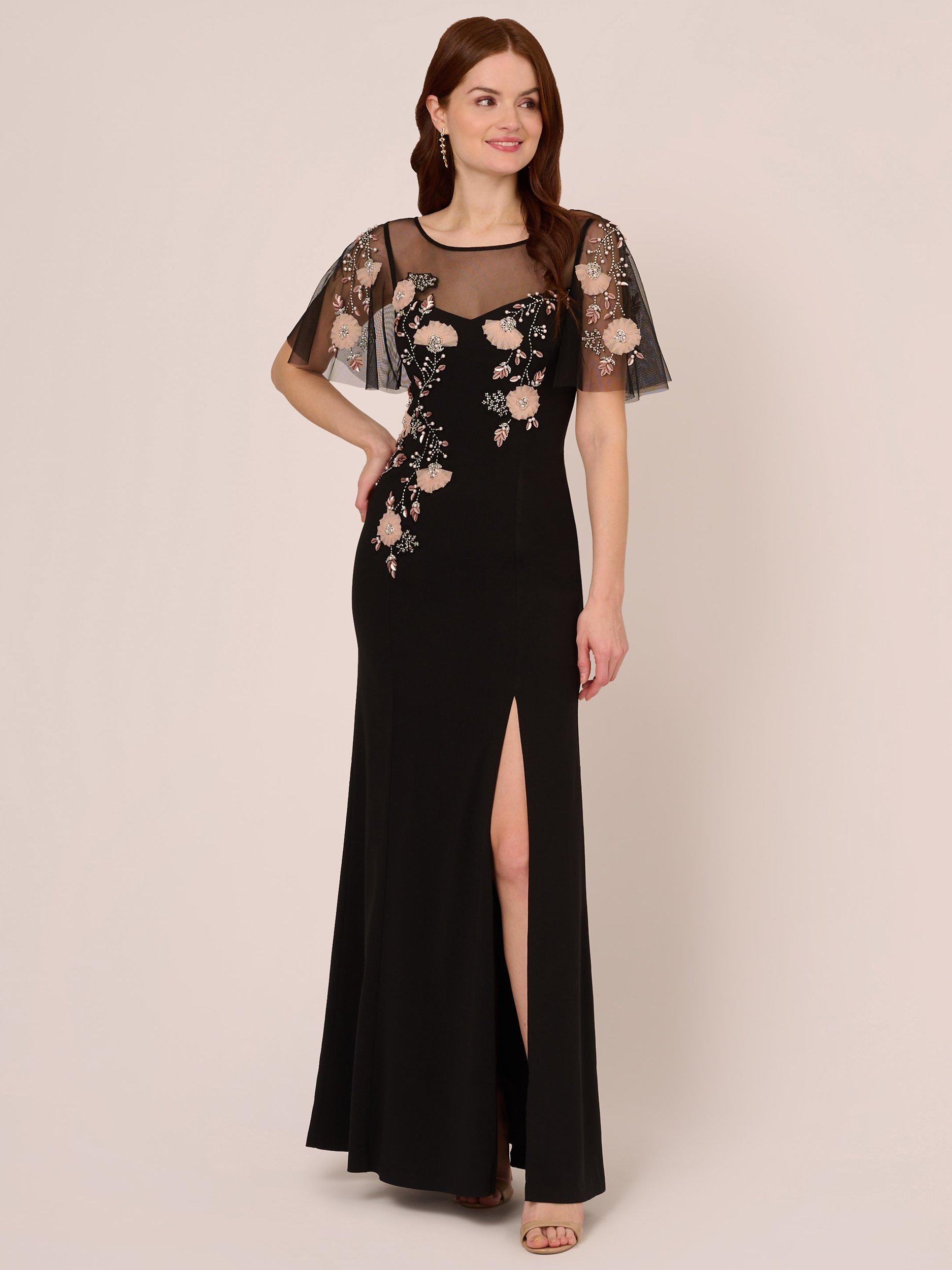 Adrianna papell black beaded dress best sale