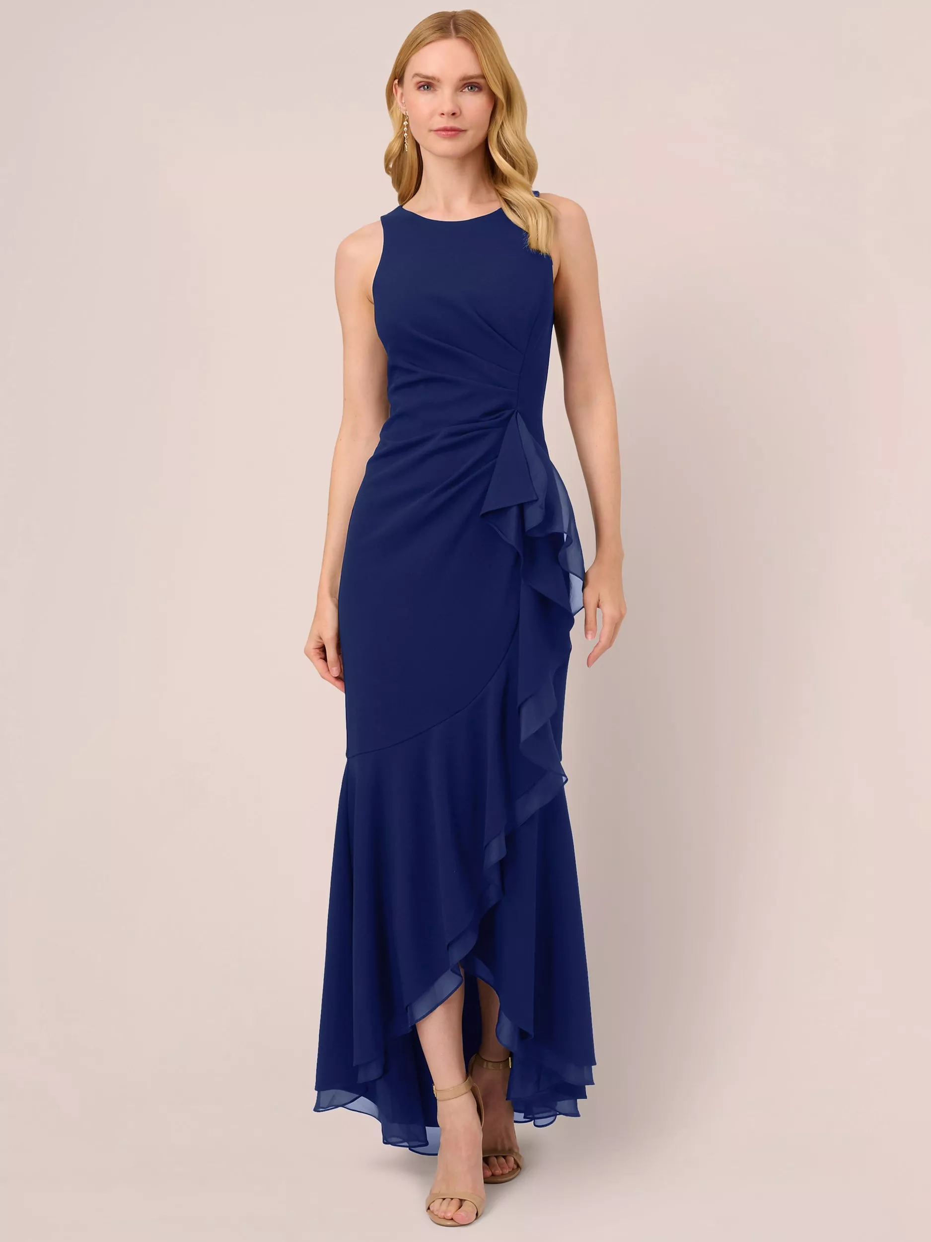 Adrianna papell cascade ruffle evening dress hotsell