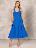 Aidan Mattox by Adrianna Papell Stretch Taffeta Midi Dress, Brilliant Sapphire