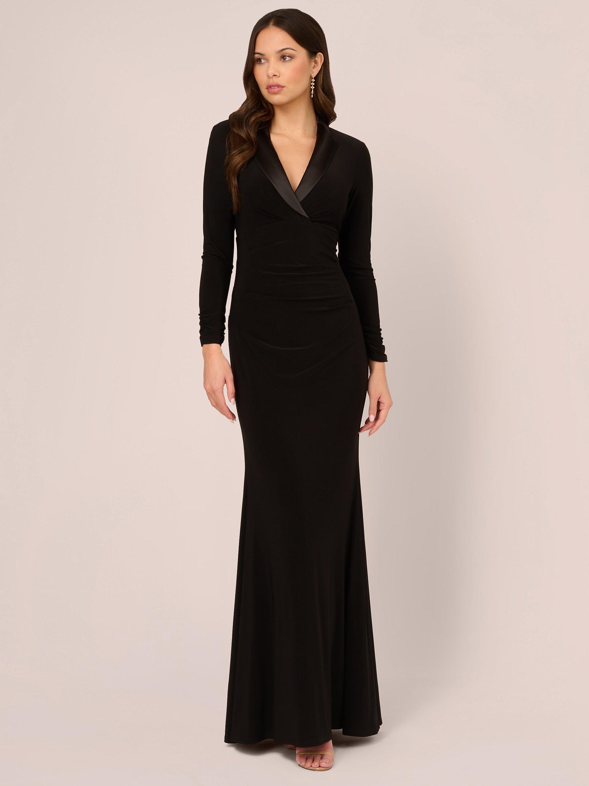 Long tuxedo dress black hotsell