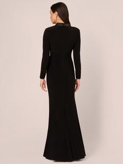 Adrianna Papell Tuxedo Long Dress, Black - view 2, Black