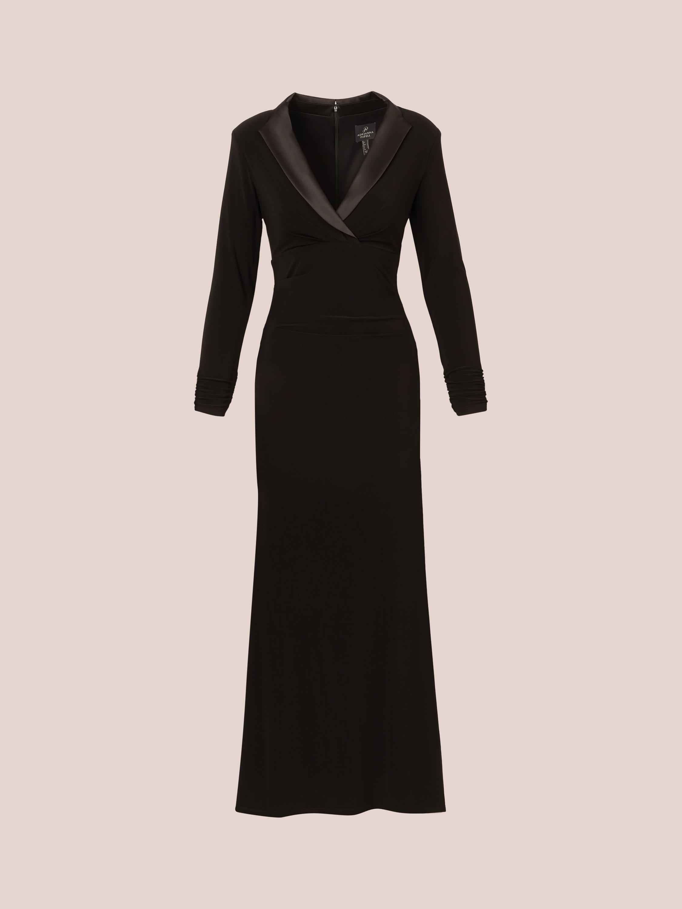 Product image 6 of 7, which shows Adrianna Papell Tuxedo Long Dress, Black, 6